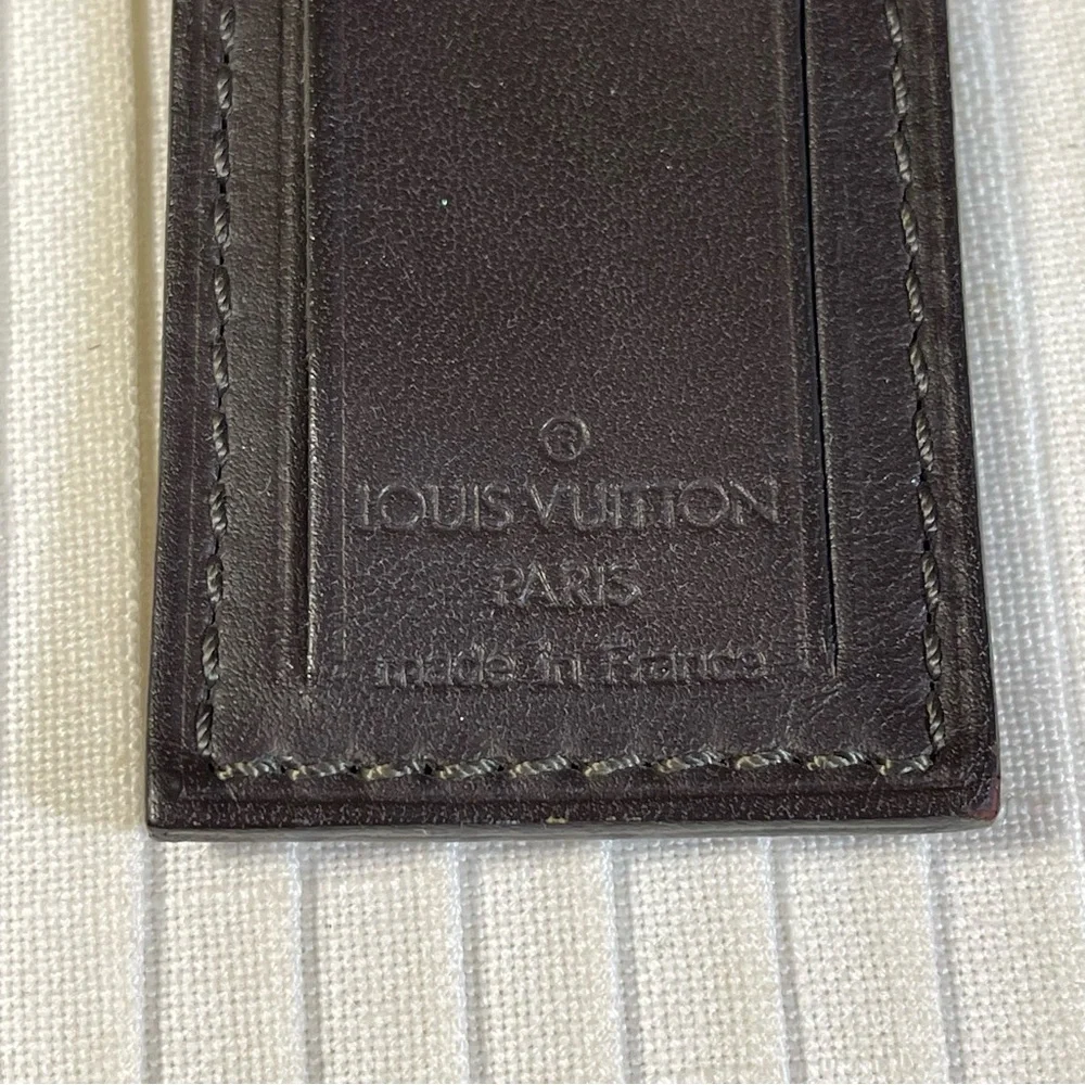 Louis Vuitton Small/Mini Luggage Tag in Dark Brown, Free Non LV Clasp.